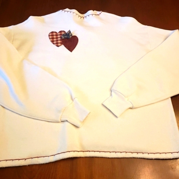 Vintage Handcrafted Oversized Sweatshirt Grandmacore Jerzees Single Stitch L VG - Picture 2 of 12